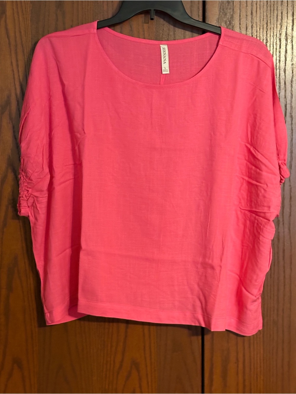 Zenana Outfitters L Scoop Neck Bright Pink